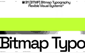 现代3D几何位图像素艺术视频标题排版片头AE设计模板Bitmap Typography