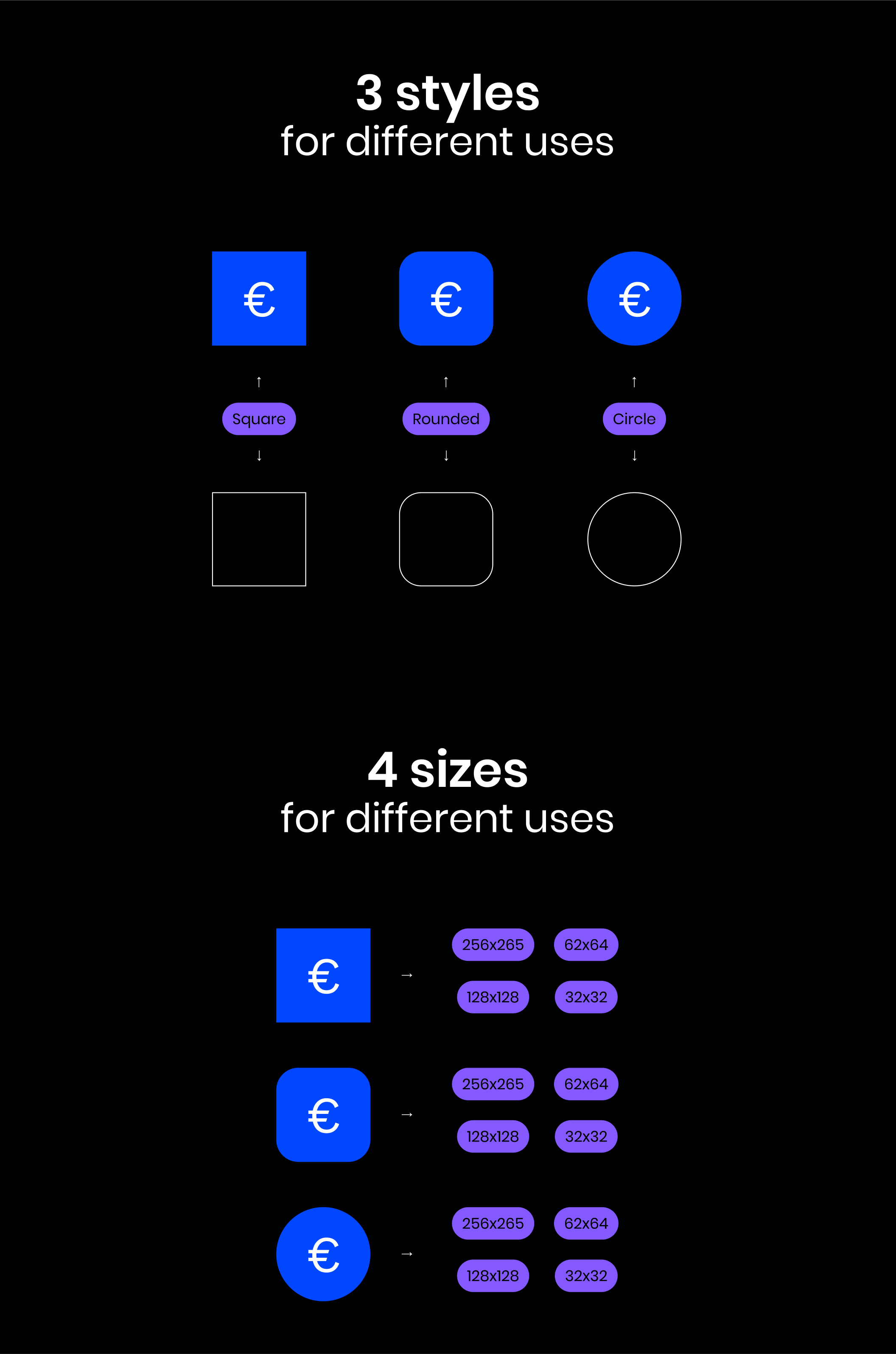 270+款时尚加密货币虚拟货币符号图标设计Figma/PNG/AI格式素材 Currency Icons: Crypto and Fiat , 第6张