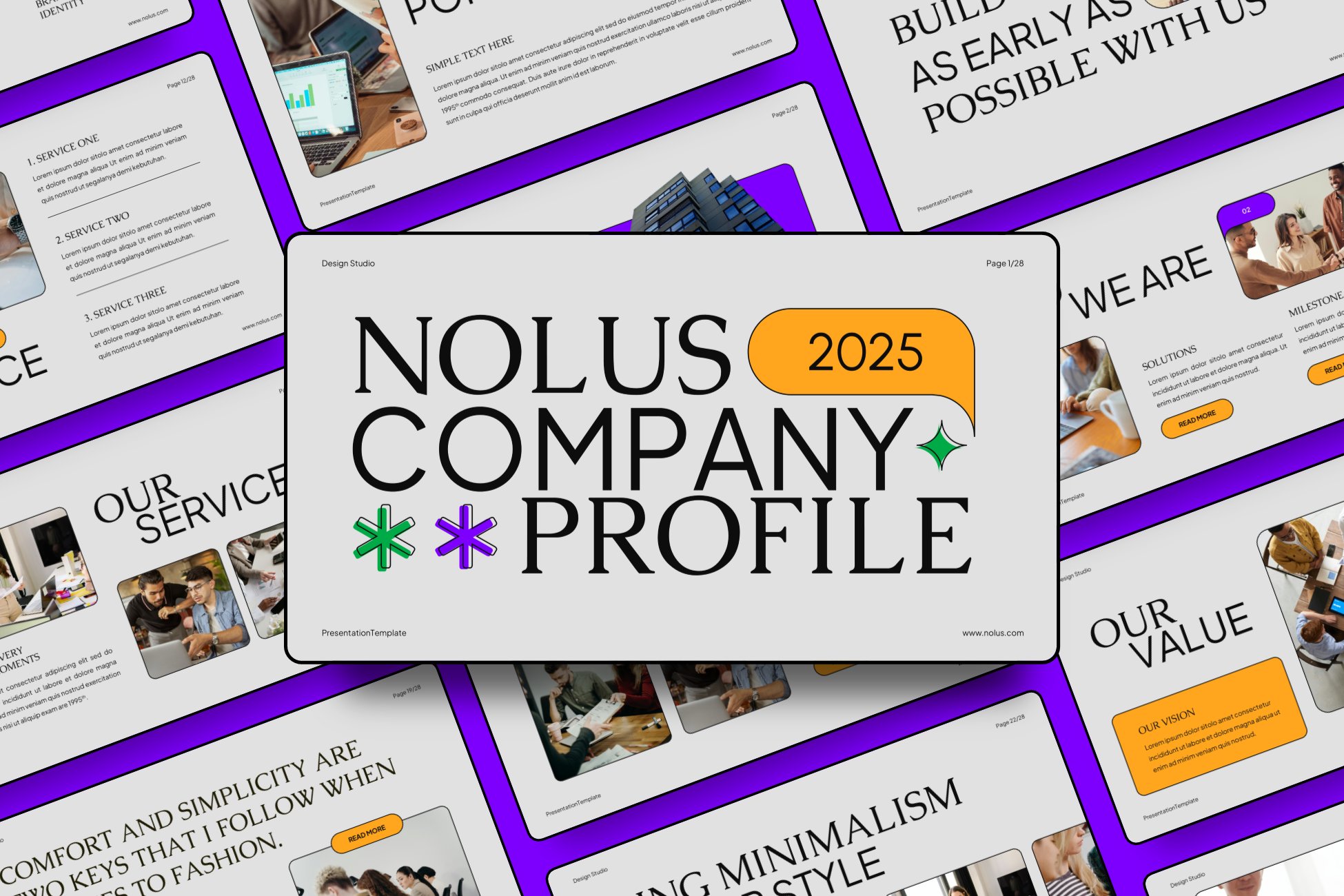 现代创意品牌营销策划演示文稿设计powerpoint+keynote模板 Nolus – Creative Company Profile Powerpoint+keynote , 第1张