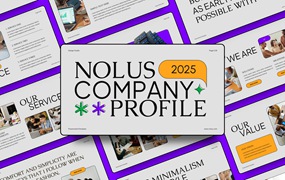 现代创意品牌营销策划演示文稿设计powerpoint+keynote模板 Nolus – Creative Company Profile Powerpoint+keynote