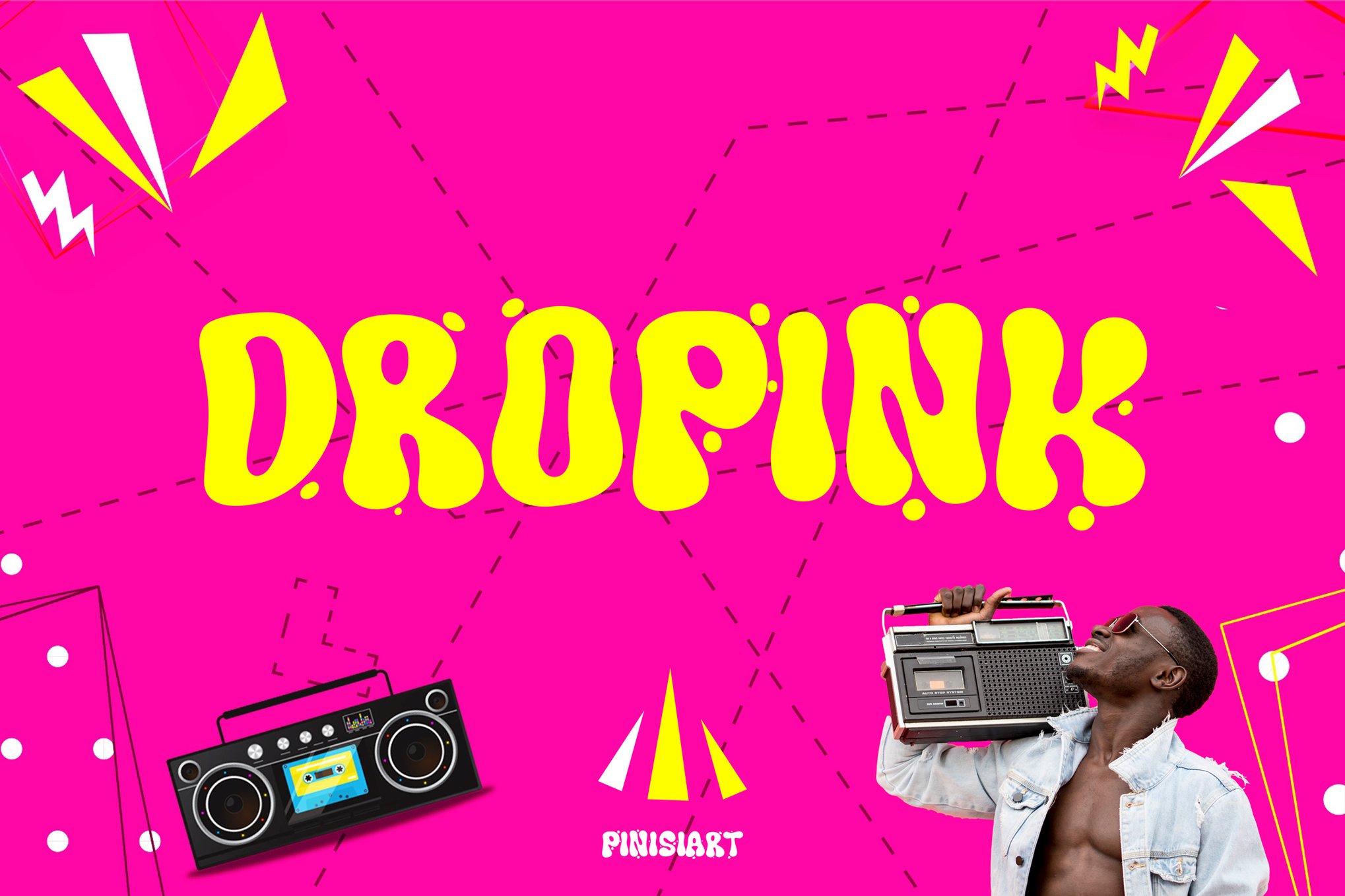 时尚炫彩音乐会海报品牌徽标设计装饰英文字体安装包 Music Font – Dropink , 第1张