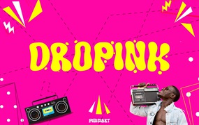 时尚炫彩音乐会海报品牌徽标设计装饰英文字体安装包 Music Font – Dropink