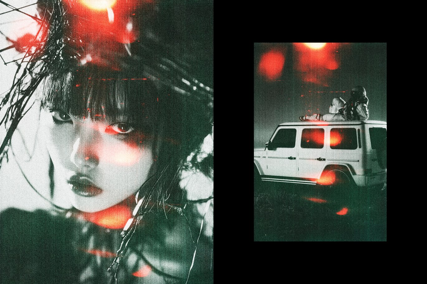 复古老式电影胶片漏光照片效果ps特效滤镜样机 Film Burn Leak Photo Effect , 第4张