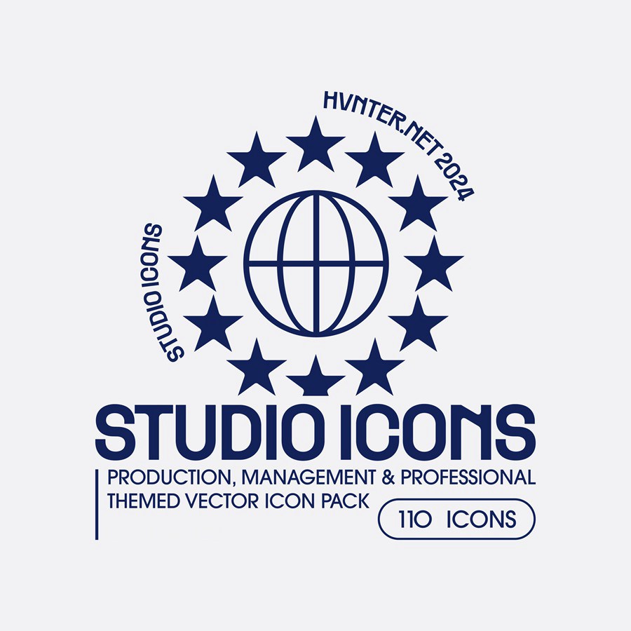 108款现代极简创意工作室企业logo徽标图形icon图标SVG矢量设计套装Studio Icons Set , 第4张