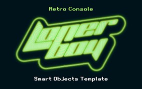 复古CRT电子监视屏幕文本标题logo徽标设计展示PSD特效样机Retro Console Text Effect