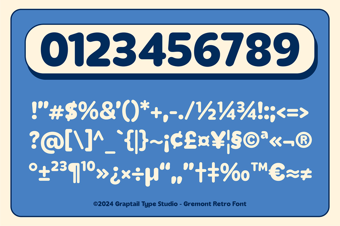 复古趣味卡通圆润70年代老式标题排版英文西文无衬线字体Gremont — Rounded Font 设计素材 第13张