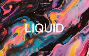 迷幻流体液体油漆多彩抽象艺术高清背景图片设计素材 Dark Liquid Backgrounds