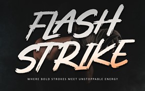 现代时尚品牌海报徽标设计手写英文字体安装包 Flashstrike