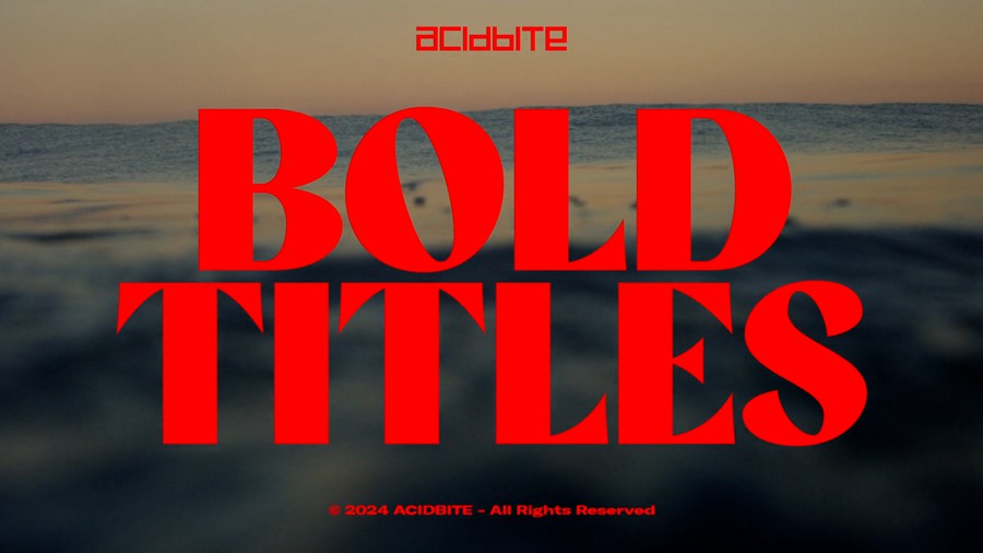 AcidBite - BOLD TITLES 25种4K时尚史诗电影美学视频封面艺术海报设计标题横屏+手机竖屏标题 PS/PR/AE/达芬奇标题 四合一模板预设插件 , 第2张