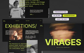 时尚极简品牌营销策划演示文稿设计ppt模版 Virages Powerpoint Presentation