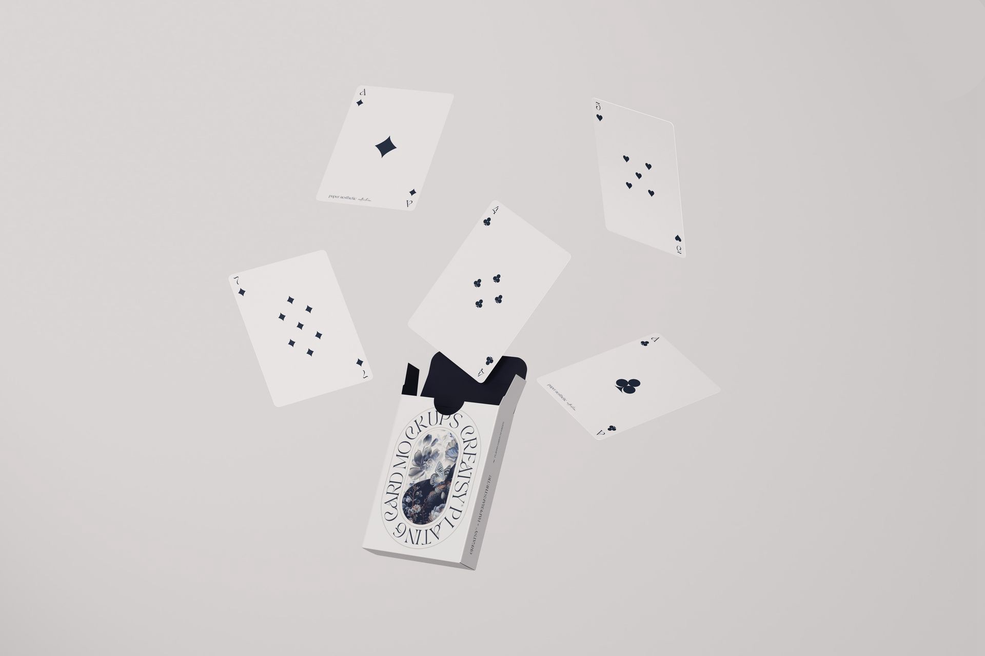 6款时尚扑克牌塔罗牌卡片设计展示效果图PSD样机模板素材 Playing Cards Mockup Set v.1 , 第8张