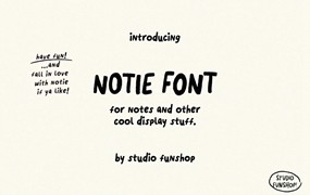 时尚海报设计艺术品装饰vlog视频封面笔记手写字体 Notie! A Handwriting Font