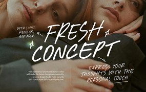 英文字体：复古趣味温暖真实俏皮全大写手写排版装饰字体 Fresh Concept — All-Caps Handwritten Font