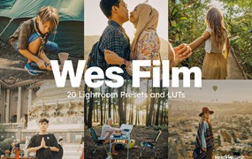 20款电影质感复古怀旧照片视频色彩分级调色LR/LUT预设素材20 Wes Film Lightroom Presets and LUTs