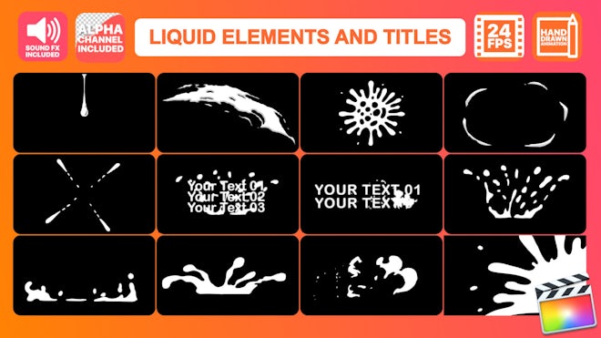 FCPX插件：200多个抽象趣味2D手绘烟雾、闪电、火焰、液体、卡通涂鸦元素背景转场 , 第9张