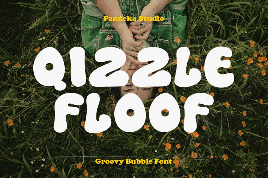 时尚俏皮品牌包装海报贴纸设计无衬线英文字体安装包 Qizzle Floof – New Wave Logo Font , 第1张