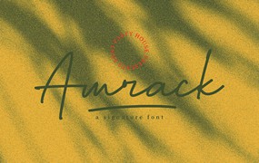 复古品牌杂志包装徽标设计手写英文字体安装包 Amrack Signature Font