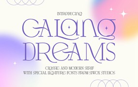 时尚优雅品牌包装徽标设计衬线英文字体安装包 Calang Dreams