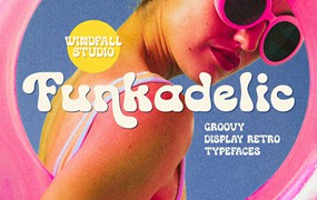 时尚复古品牌海报徽标设计装饰英文字体安装包 Funkadelic – Groovy Display Retro Typeface