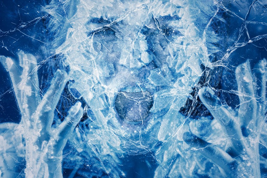 模糊冰冻冻裂照片效果ps特效滤镜样机 Frozen Cracked Ice Photo Effect , 第4张