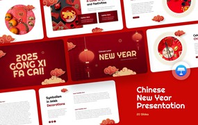 20页2025年中国农历新年春节报表简报提案演示文稿Keynote模板Imlek Chinese New Year Keynote