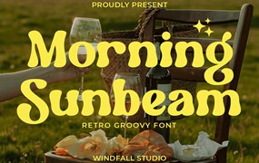 时尚复古杂志海报徽标设计装饰英文字体安装包 Morning Sunbeam – Retro 90s Bold Font