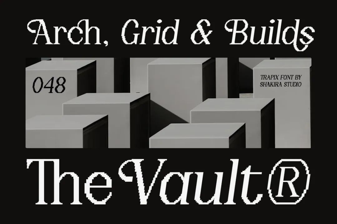 英文字体：独特现代感像素风格品牌海报游戏设计装饰字体 Trapix - A Unique Pixel-Style Serif , 第2张