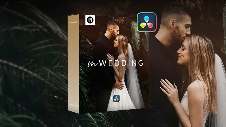 达芬奇预设：MotionVFX – mWedding DVR 简约梦幻优雅婚礼电影氛围视频叠加特效/婚礼时尚标题字幕动画排版/转场过渡预设插件 , 第1张