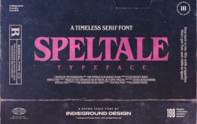 神秘复古哥特视觉海报包装logo标题设计psai衬线英文字体安装包Speltale – Timeless Serif Typeface by Indieground Design