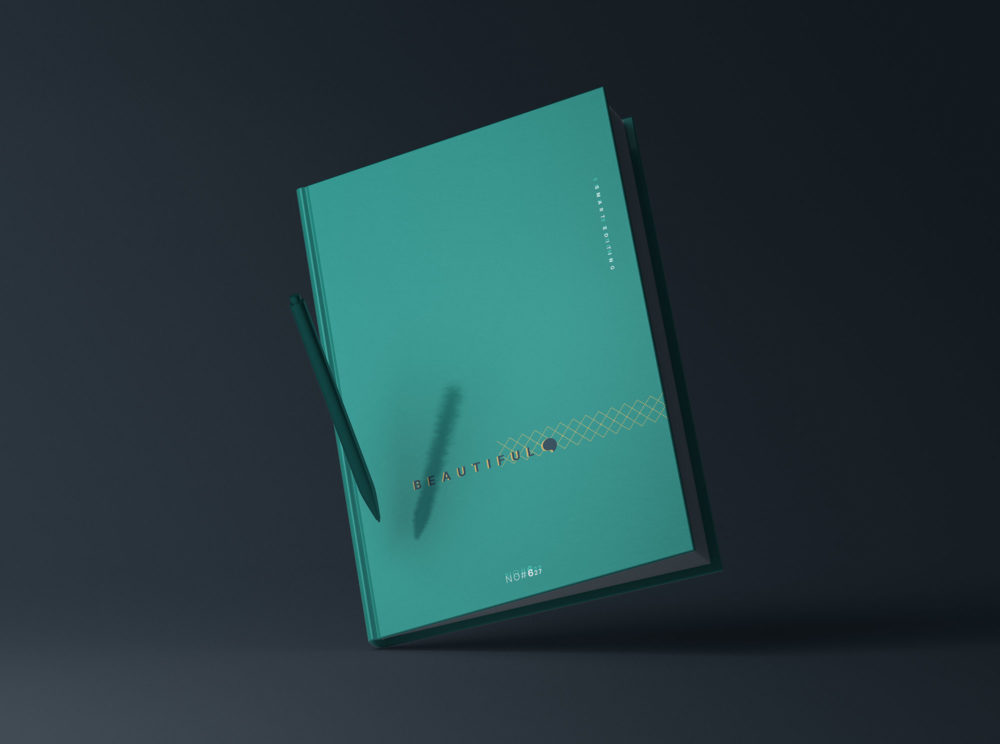 精装带笔笔记本设计Vi展示效果图PSD样机模板素材Graphicpear – Hardcover Notebook with Pen Mockup , 第1张