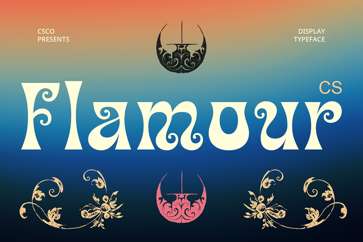 时尚优雅品牌电影海报游戏标题设计装饰英文字体安装包 Flamour – Fantasy Font , 第1张