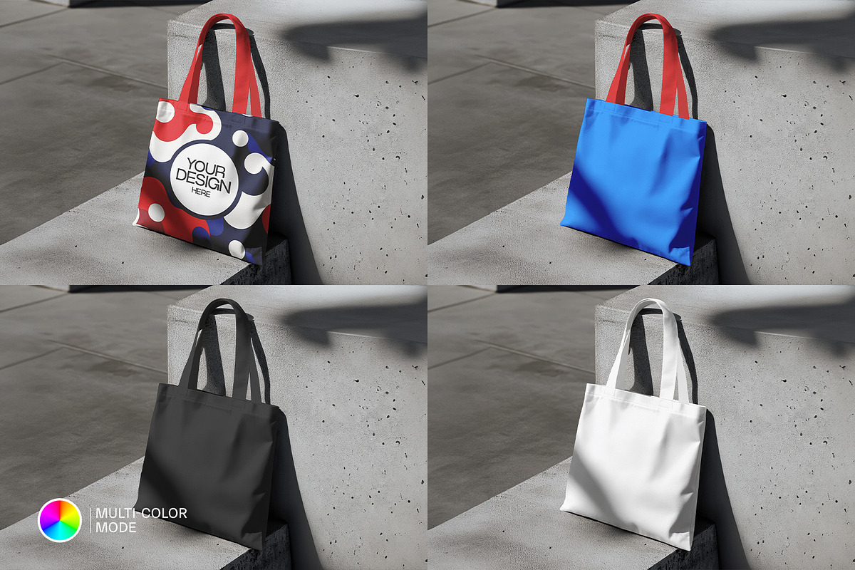 逼真都市风帆布袋手提袋设计vi贴图效果图psd样机模板素材Tote Urban Bag Mockup , 第5张