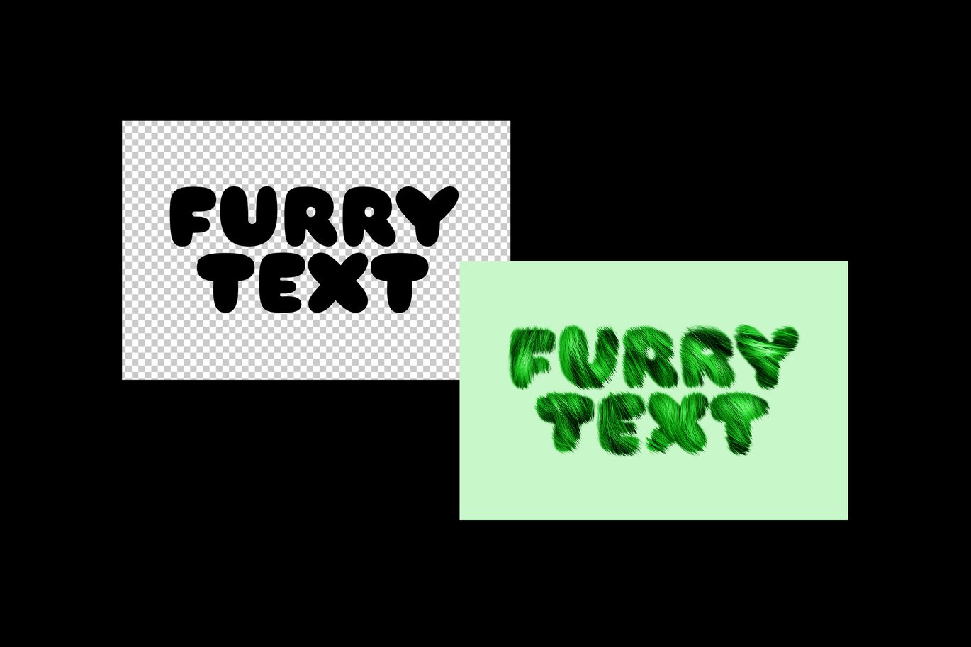 真实动物皮毛字体效果ps文本特效滤镜插件样机 Fur & Grass Text Effect , 第2张