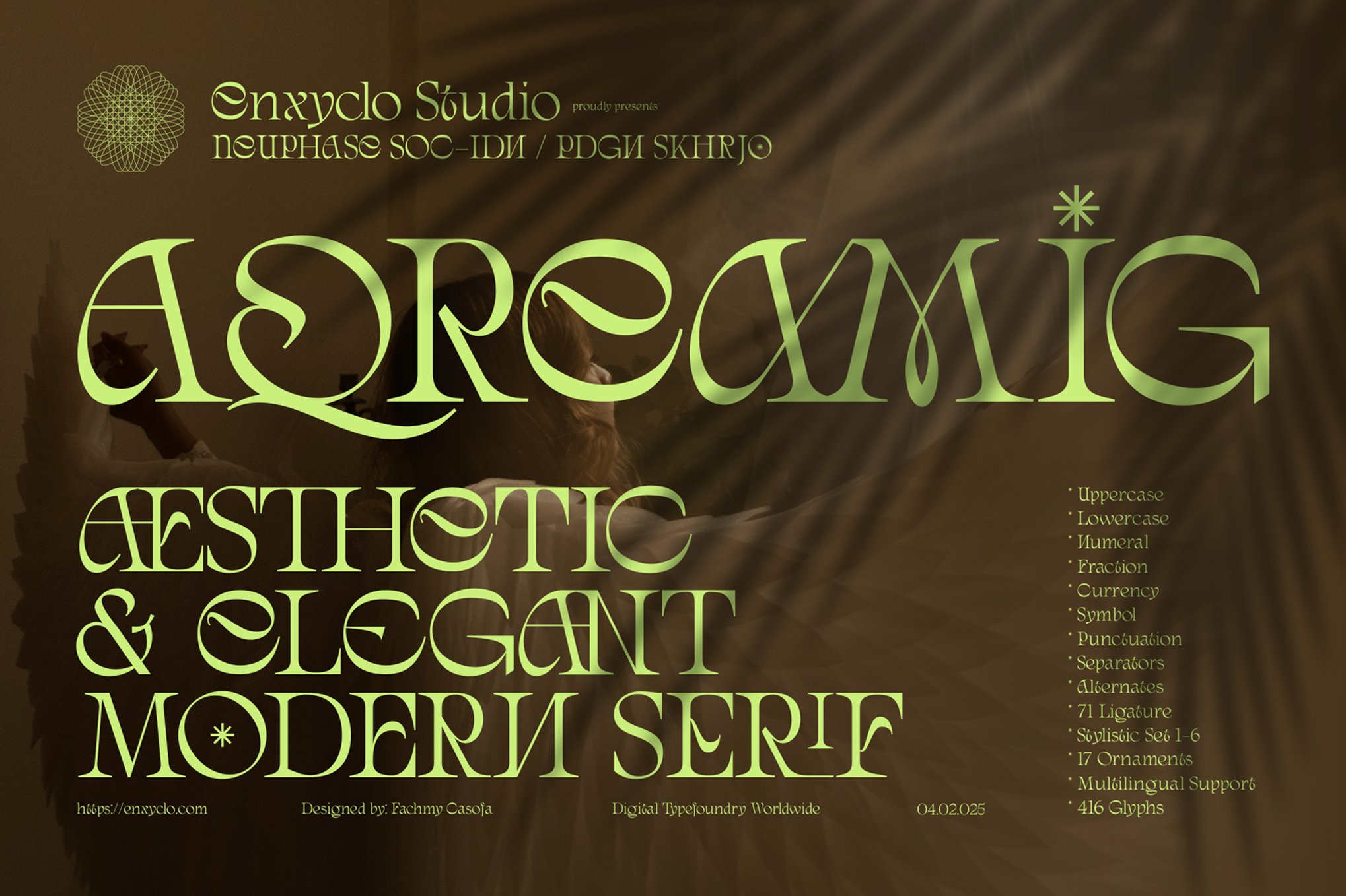 现代复古杂志海报网站徽标设计衬线英文字体安装包 Aqreamig – Modern Elegant Luxury Ligature Serif , 第1张