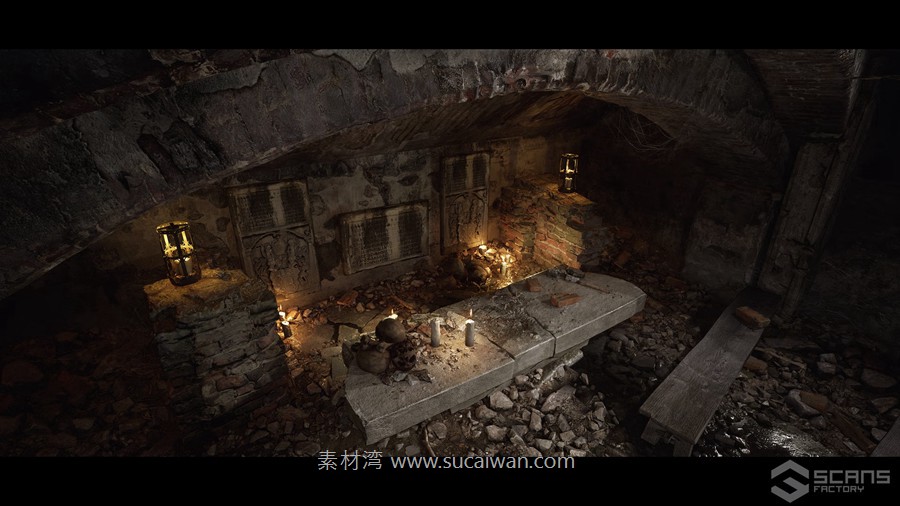 UE5遗落毁坏古墓遗迹建筑3D场景模型素材 Ruined Crypt , 第7张