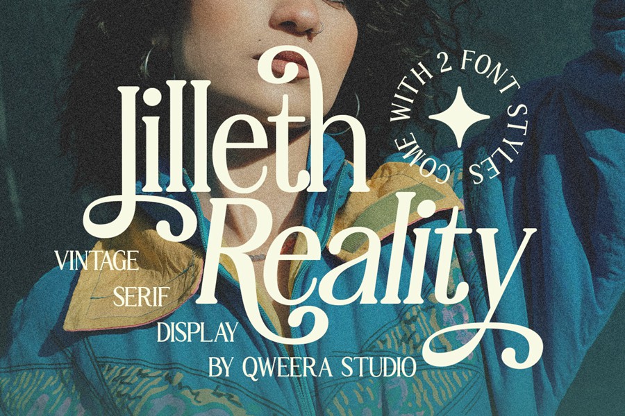 时尚复古美学杂志海报徽标设计衬线英文字体安装包 Lilleth Reality – Vintage Serif , 第1张