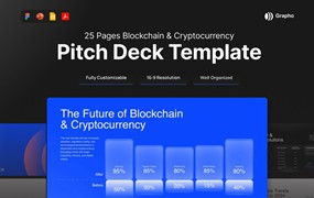 25页国外极简风格年度报表简报品牌策划营销提案幻灯片设计figma/ppt格式素材Grapho – Blockchain and Cryptocurrency Pitch Deck