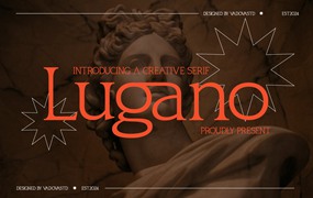 优雅极简品牌杂志婚礼徽标设计衬线英文字体安装包 Lugano Serif Font