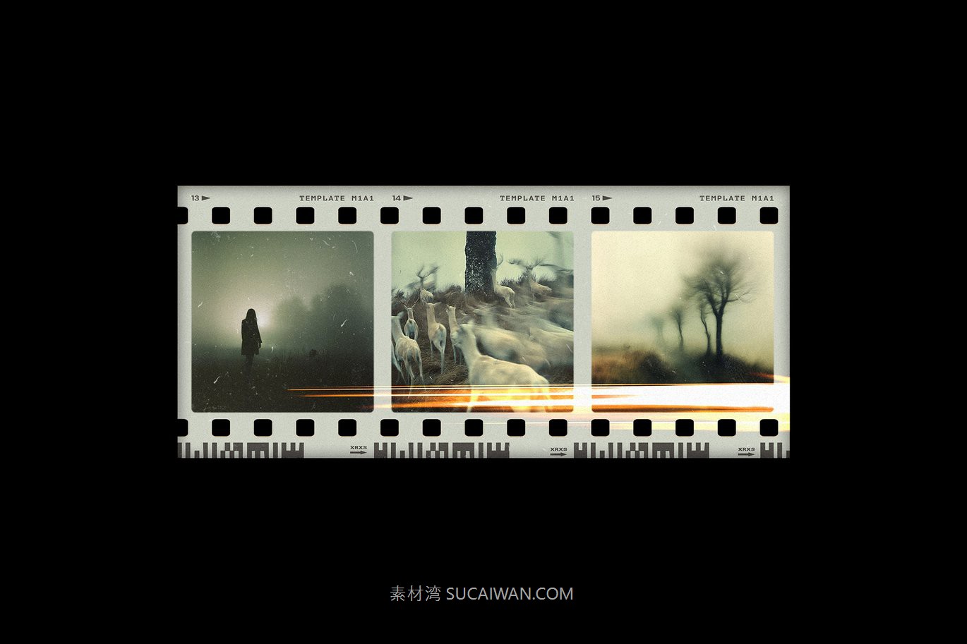 复古做旧电影胶片边框模拟燥点划痕图像照片PSD特效样机素材 Film Frames Mockups , 第7张