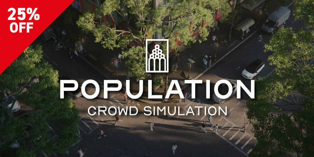 Blender人群集群动画模拟插件+模型预设 Population Pro V1.1.2 Blender Market – Population – Human Crowd Simulation , 第1张