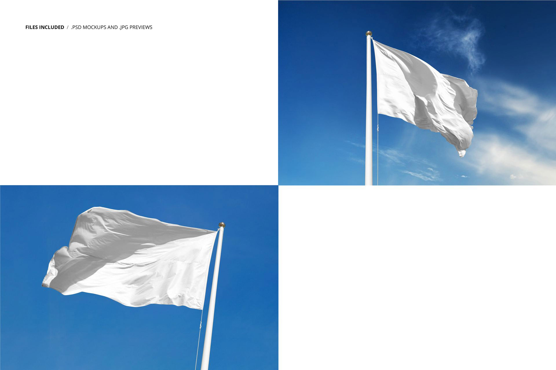 2款逼真飘扬司旗旗帜道旗logo设计展示贴图psd样机效果图模板 Flag Mockup Set , 第2张