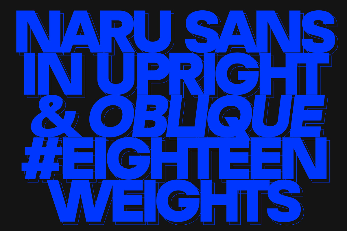 现代时尚品牌网络排版包装设计无衬线英文字体安装包 Naru Sans a Geometric Sans Family , 第2张