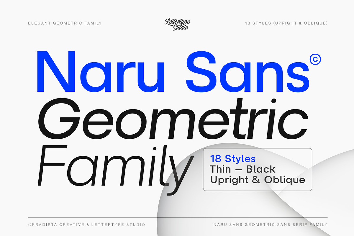 现代时尚品牌网络排版包装设计无衬线英文字体安装包 Naru Sans a Geometric Sans Family , 第1张