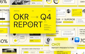 现代极简企业营销策划演示文稿设计Keynote模板 OKR Report Keynote