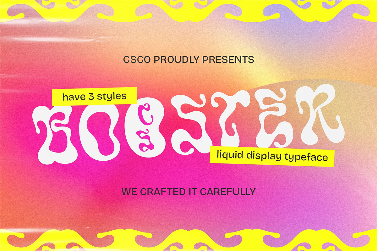 现代未来派品牌海报设计液体装饰英文字体安装包 Booster – Liquid Font , 第1张