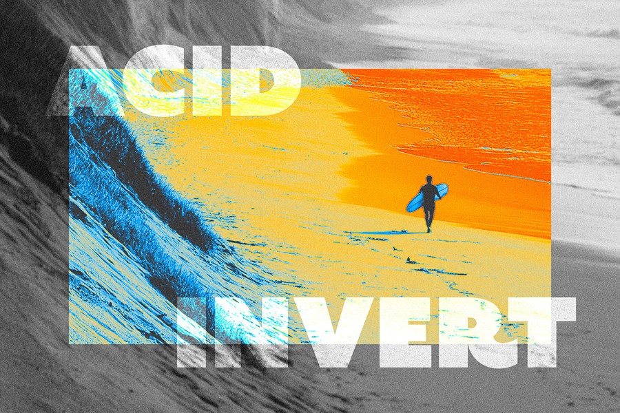 热感应酸性渐变ps特效滤镜插件样机 Acid Invert Photo Effect , 第1张