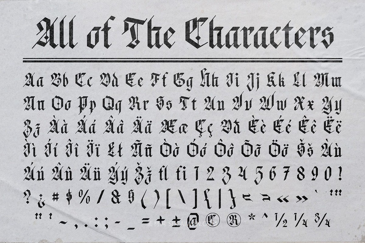 复古哥特式品牌海报徽标设计装饰英文字体安装包 Marlone – Blackletter Font , 第8张