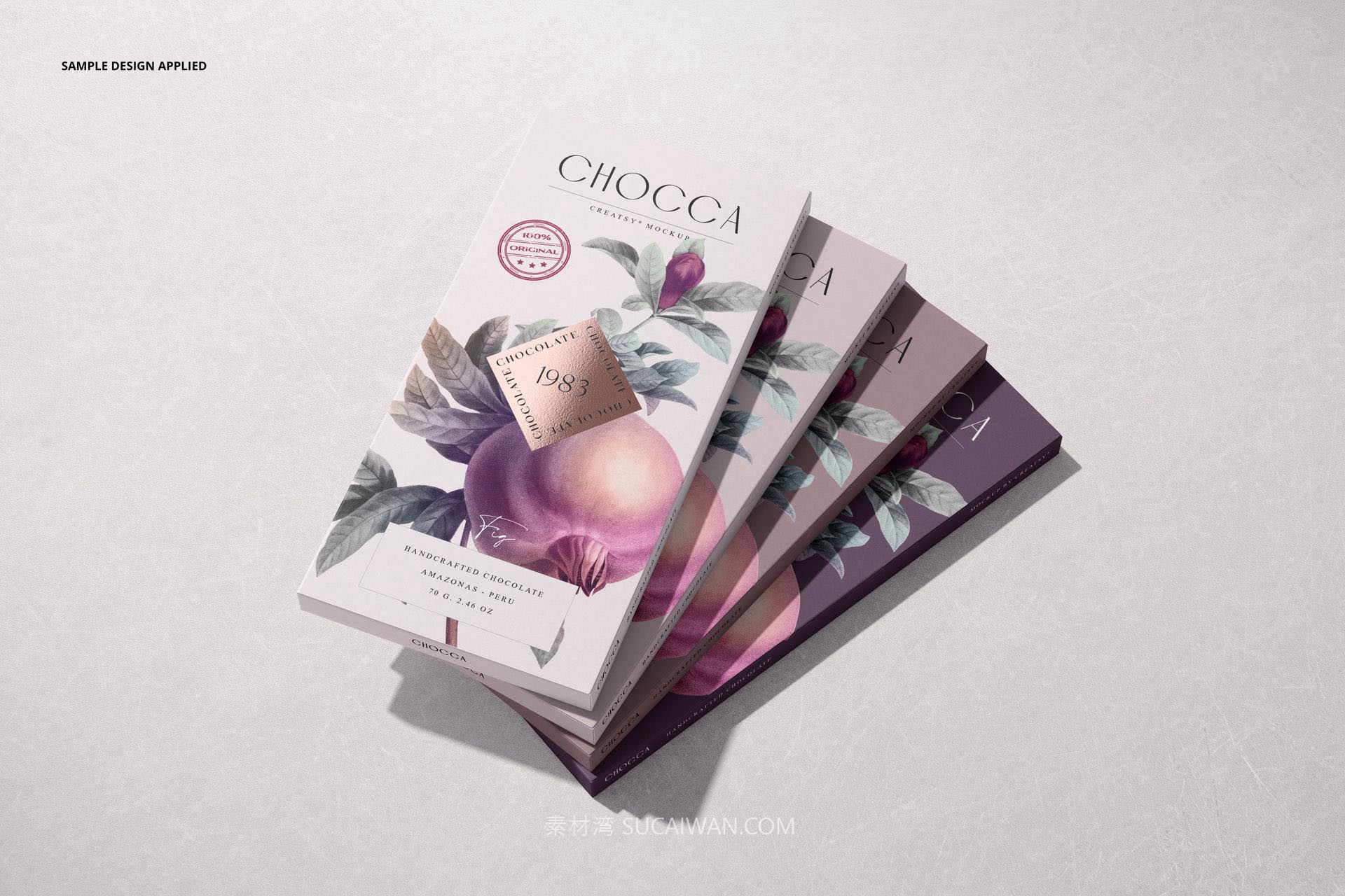 7款精致零食糖果巧克力棒包装盒设计展示PS样机模板素材 Chocolate Bar Packaging Mockup Set v.2 by Creatsy , 第4张