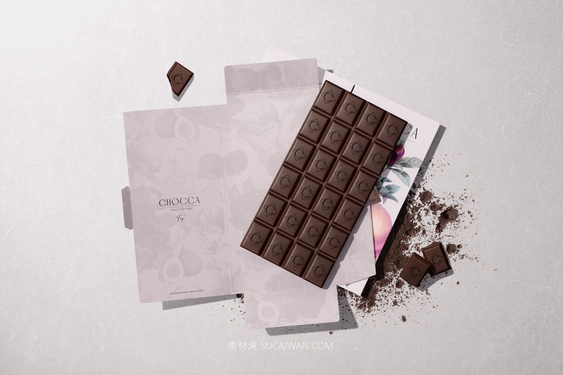 7款精致零食糖果巧克力棒包装盒设计展示PS样机模板素材 Chocolate Bar Packaging Mockup Set v.2 by Creatsy , 第5张