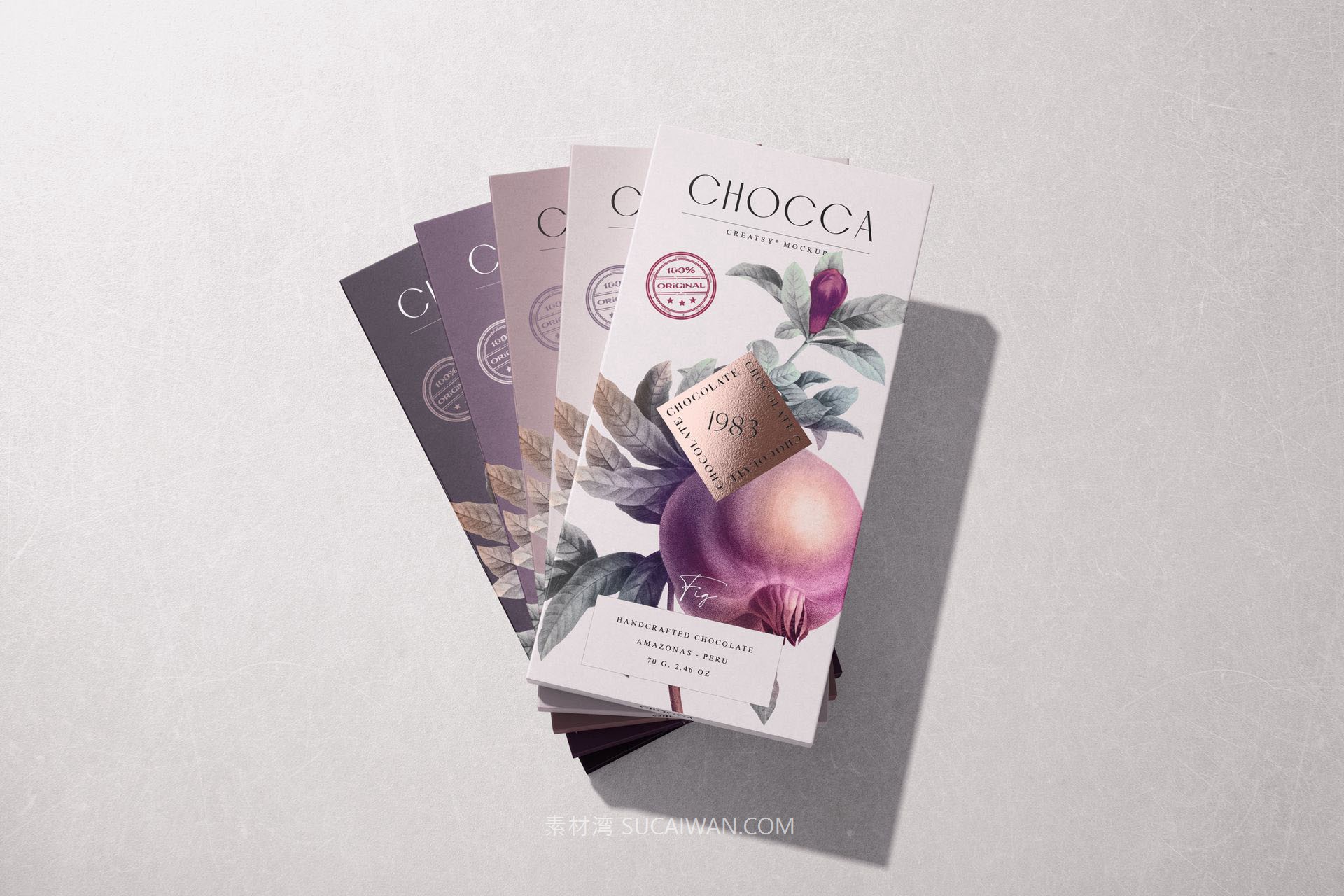 7款精致零食糖果巧克力棒包装盒设计展示PS样机模板素材 Chocolate Bar Packaging Mockup Set v.2 by Creatsy , 第7张